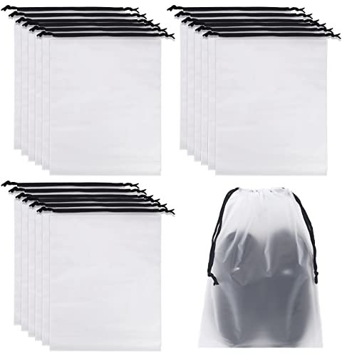 COSHEHKG 25 Stück Schuhbeutel Wasserdicht Schuhtasche, Reise Koffer Organizer Set 40x30cm für Reisen Camping Zuhause Packbeutel Reise Zubehör Transparente Reisetasche Aufbewahrungsbeutel