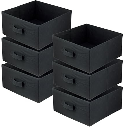 lavita Storage Box | Faltbare Aufbewahrung Boxen 31 x 31 x 15 cm | Schubladen-Organizer Box | Ordnungssysteme fr Kleidung | Kleideraufbewahrung & Organisation | 6 Stück Schwarz
