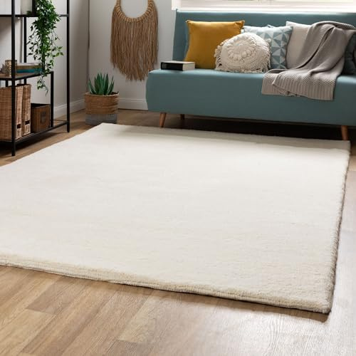 Steffensmeier Berber Teppich Agadir | Schurwolle, Uni, Größe: 120x180 cm, Original aus Marokko, Teppich für Wohnzimmer, Schlafzimmer