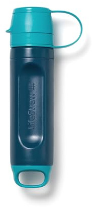 Lifestraw Peak Series Solo - Individual Water Filter for Hiking, Camping, Travel, Survival - Removes Bacteria, Parasites & Microplastics, Blue Raspberry