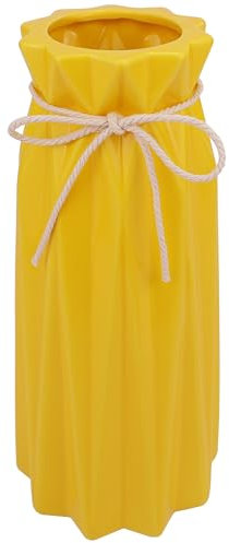 Disoza Vasi Da Tavola Decorazione Ceramica Moderna Vaso Giallo Vintage Per Erba Pampa Fiori Secchi Fiori Gialli Vasi Per Matrimonio Porcellana Tulipano Vaso Cucina Ufficio Soggiorno 24x10x10cm