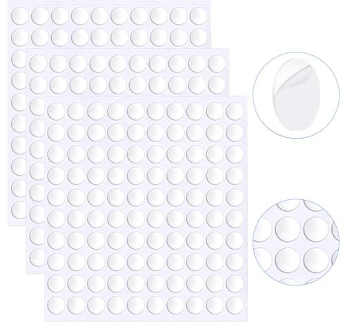 300 Piezas adhesivo doble cara, 10mm Puntos Adhesivos Doble Cara, Transparente Redondo cinta adhesiva doble cara, para Decoraciones de Fiesta, Arte de Bricolaje, Decoración del Hogar