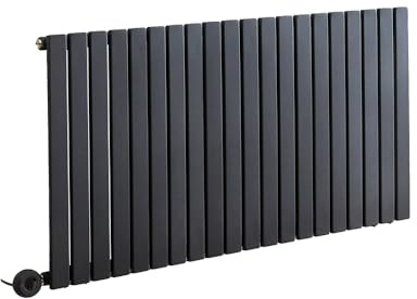 Milano Capri 1200W Anthracite Horizontal Single Flat Panel WiFi Electric Radiator - 635mm x 1180mm
