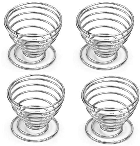 Draht Tablett Eierbecher Metall Eier Halter Lagerregal Eierbecher Set für Home Decoration-4PCS Neu FreigegebenLanglebig und stilvoll.