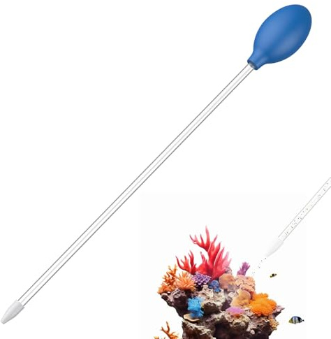 Pawfly Akvarium Coral Feeder 35 cm lång manuell korallmatningsrör fiskutskiljningsrenare lång akrylspruta för korallrev havsfisk räkor vattenväxter