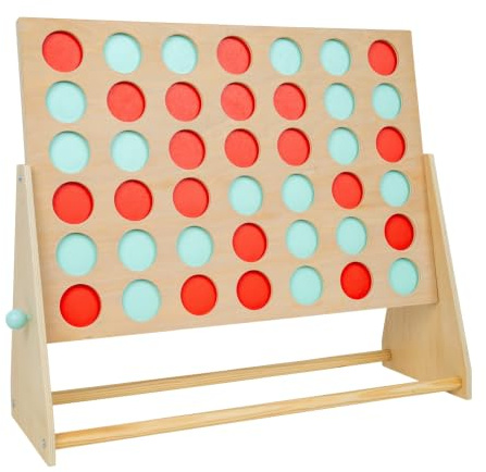 TP Toys Puissance 4 Géant en Bois FSC® – Jeu de Société Familial – Intérieur/Extérieur – Dès 3 Ans – pour Enfants et Adultes – Format XL – Développe Réflexion et Stratégie
