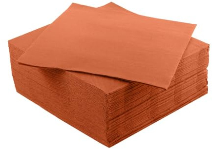 Tovaglioli di Carta Colorati 2 Veli (38x38 cm) Tovaglioli Punta a Punta Disponibili in Confezione da 40 o 200 Pezzi, Adatti a Ristoranti, Bar, Pub, Feste ed Eventi (Arancione, 40 pz)