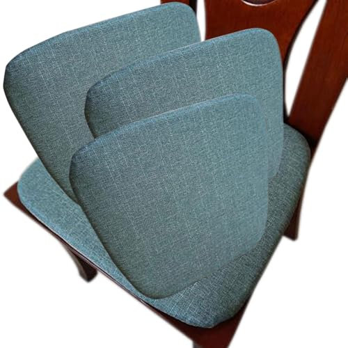 Lot de 4 coussins de chaise avec nœuds 40 x 38/42 x 40/46 x 44 cm pour bureau, jardin, balcon, intérieur, salle à manger, salon, étude (3, 4 pièces, 42 x 40 x 36 cm)