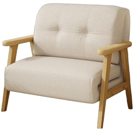 Gästebett Klappbar Schlafsessel 3 in 1 mit Armlehne Fünffach Verstellbare Rückenlehne Abnehmbar und Waschbar Sessel mit Schlaffunktion für Schlafzimmer Wohnzimmer(White)