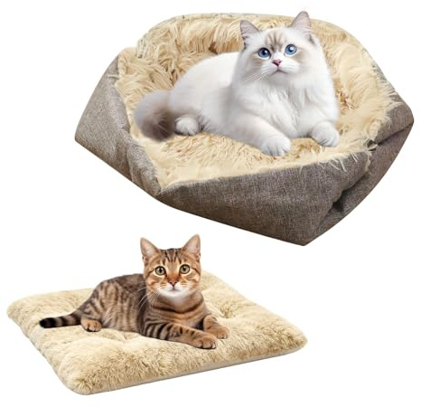 Cuccia per Gatti Lavabile, Morbido 2 in 1 Cuscino Gatto (61 X 51 cm)