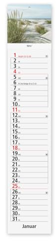 Timr Streifenkalender 2026 lang - Kalender 61 cm - Landschaften Küchenkalender schmal - Dünen I tr407