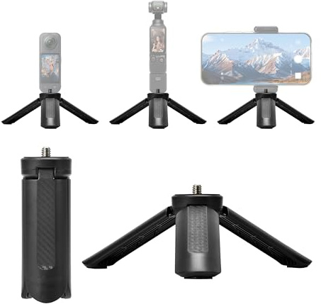 Mini Camera Tripod Portable Handle Grip Desktop Webcam Tripod with 1/4 Screw for insta360 X5 X4 Air for gopro Hero 13 12 11 Accessories Webcam Phone Holder Selfie Stick Vlog Tripod