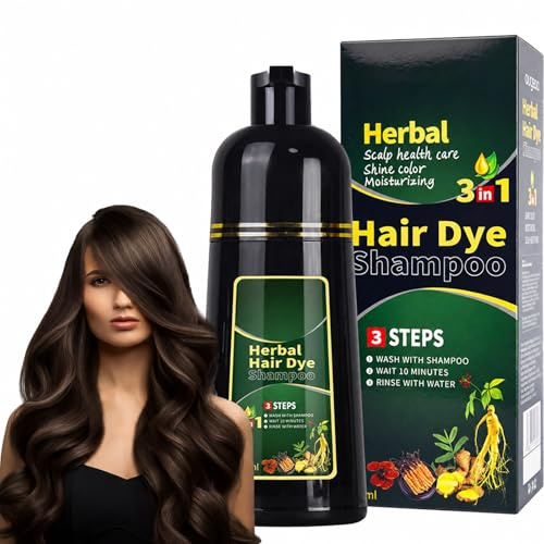 Virecose 500 ml Champú para Teñir el Cabello Marrón oscuro