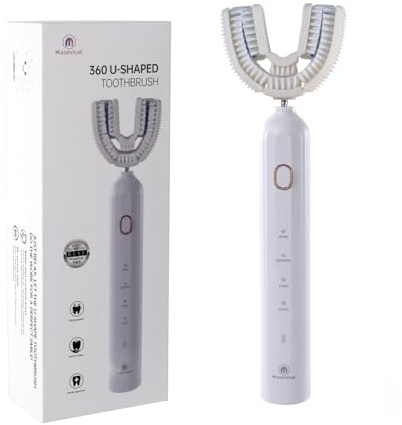 Magentak Brosse à dents à ultrasons en forme de U pour adultes, brosse à dents électrique avec poils en nylon 23760, nettoyage automatique à 360 degrés et étanche IPX7, 4 modes pour le blanchiment des