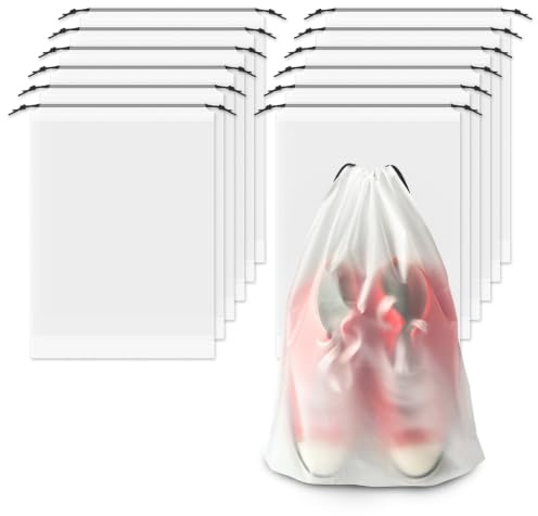12 Pack Shoe Bags for Travel Clear Drawstring Shoe Bag Travel Essentials