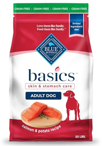 Blue Buffalo Basics Grain-Free Dry Dog Food for Adult Dogs, Limited Ingredient Diet, Salmon Recipe, 22-lb. Bag