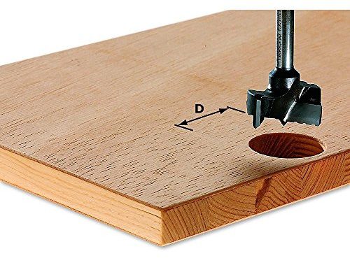Festool Beschlagbohrer HW S8 D15 - Beschlagbohrungen in Holz | Hartmetall-Schneiden, Schaft 8 mm, Durchmesser 15 mm, Gesamtlänge 54,5 mm – kompatibel mit LR 32