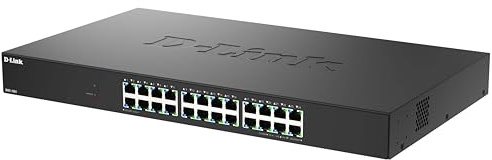 D-Link DMS-1024 24-Port Multi-Gigabit Unmanaged Switch – 2,5G Ethernet, Plug & Play, QoS, IGMP Snooping, EEE, Metallgehäuse, Rackmontage, geräuscharm