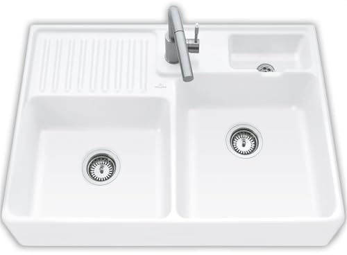 Villeroy & Boch Spülstein Doppelbecken Snow White - 6323 91 KG Keramikspüle