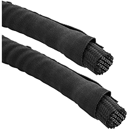 InLine Câble Canal, Tissu Polyester Tuyau tressé avec Manteau, selbstverschließend 10mm Durchmesser, 2m Noir