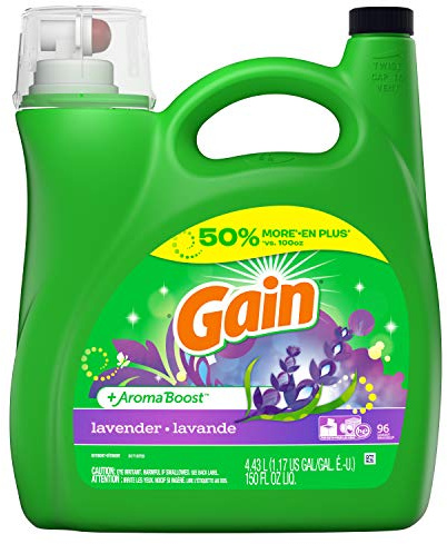 Gain + Aroma Boost Liquid Laundry Detergent, Lavender, 96 Loads 150 fl oz
