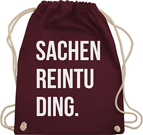Shirtracer Turnbeutel Rucksack - Festival Zubehör - Sachenreintuding I Sachen Reintu Ding I - Unisize - Bordeauxrot - hipster bag festival-bag geschenk weihnachten tu beutel