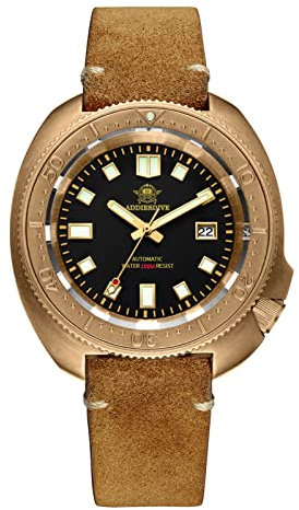 ADDIESDIVE Herren-Armbanduhr Bronze Datum Analog Automatik Herren Automatikuhr AD2104