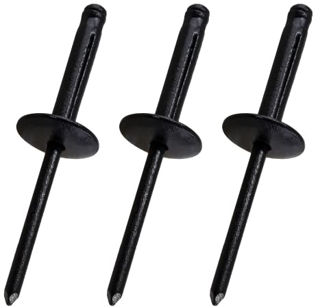 Jiozermi 60 Pcs Aluminum Blind Rivets, 3/16” x 1” Pop Rivets Assortment, Black