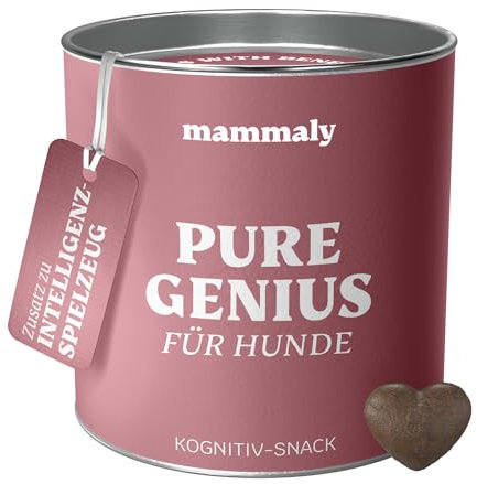 mammaly Pure Genius Kognitiv Snack für Hunde mit Ginkgo, Nahrungsergänzungen & Vitamine für Hunde passend zu Intelligenzspielzeug, ca. 90 Snacks