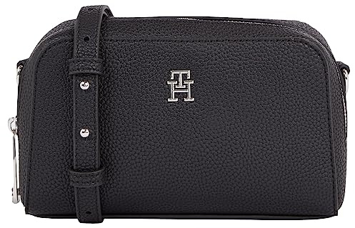 Tommy Hilfiger Damen Umhängetasche Emblem Crossover Klein, Mehrfarbig (Black), Einheitsgröße