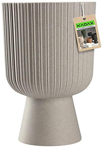 KADAX Blumentopf in Kelchform, Pflanztopf aus Kunststoff in 2 Größen, Pflanzgefäß in 5 Farben für Balkon, Terrasse, Fensterbrett, Pokal Pflanzschale, Übertopf (14cm, Grau)