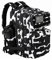 LHI Tactical Military Backpack for Men and Women 25L Army Assault Pack Bag Small Rucksack with Bottle Holder - Black White Cow