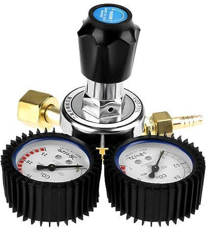 SHYISY Regolatore di bombola di CO2 Riduttore di Pressione for Saldatura di anidride carbonica Strumento di misurazione a Doppio Calibro for Controller di Saldatura CO2
