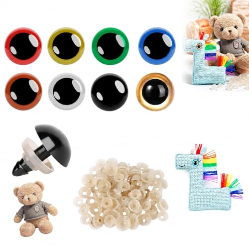 80 Pairs Crochet Decorative Eyes, 16mm Colorful Craft Eye Components, Assorted Ornamental Accessories for Decor Embellishment