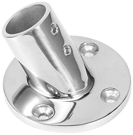 Base de Pasamanos Pasamanos Soporte Redondo Acero Inoxidable 316 Plateado Base de Tubo Redondo de 60 Grados Accesorio de Barandilla de Pasamanos Hardware para Barcos Marinos de