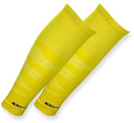 Tapedesign – TUBES PRO 1 par fotbollsstrumpor (utan strumpor) gula för kvinnor, män och barn – fotbollsärmar för benskydd – fotbollsstrumpor knä långa – fotbollsstrumpor (en storlek)
