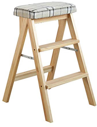 Klappbare Trittleiter aus Holz, 3-Stufen-Hocker, tragbarer Treppenstuhl für den Haushalt, Mehrzweck-Trittleiter, maximale Belastung 100 kg / 42 x 48 x 64 cm (7 Farben) / 2