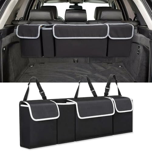 MNBVGHH Auto Kofferraum Organizer, für VW Polo T4 T5 Golf 4 7 Faltbar und Wasserdicht Organizer Auto, Oxford Stoff Wasserdicht Abnehmbar Kofferraumtasche