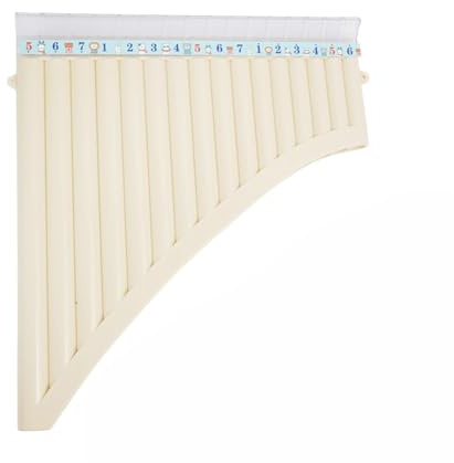 Panflöte aus Bambus C-Tonart 18-Rohr-ABS-Panflöte für Anfänger leicht zu erlernen mit verschiebbarem Blasrohr(18 pipes beige+blowpipe)