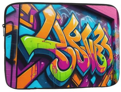 Stoßfeste Laptophülle mit Graffiti-Hip-Hop-Druck, Oxford-Stoff, Schutzhülle für 33-43,2 cm (13-17 Zoll) Notebooks