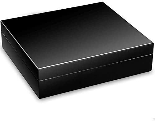 WOYZDQ Geschenk Schwarze Zigarrenkiste, Schreibtisch-Aufbewahrungsbox aus Zedernholz für 25 Zigarren, Zigarren-Humidor-Geschenk für Männer, hält Zigarren frisch Zigarren Humidore