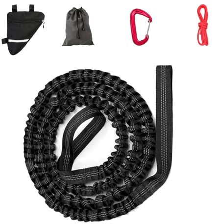 Fahrrad Abschleppseil Kinder, 3 Meter Elastisches Fahrrad Abschleppgurt, Elastischer Recovery Abschleppgurt mit Dreiecktasche Geeignet für Kinderfahrräder, Berg, E-Bikes, Tragfähigkeit 500lbs/225kg