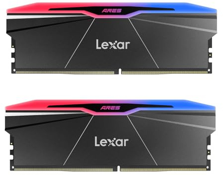 Lexar Ares Gen2 RGB DDR5 RAM 32GB Kit (2x16GB) 8000MHz, PC Memoria 288-Pin UDIMM, Gaming Memoria computadora para Intel XMP 3.0/DRAM con tecnología SK hynix/CL38-48-48-100/1.45V(LD5U16G80C38BR-RGD)