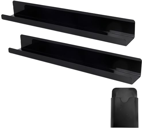 3 Stück Magnetisches Regal, Magnet Regal, Schwebendes Bücherregal, Magnetisches Bücherregal, Acryl, lochfrei, schwebend, wiederverwendbar, 2 Halter + 1 Stiftetasche für Whiteboard, Kühlschrank