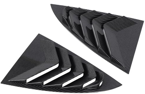 KIMISS Garniture de Couvercle de Volet de Fenêtre Arrière pour Mise à Niveau du Style Modèle 3 2023, Persiennes de Fenêtre en ABS Durables Améliorant et Esthétique (Style Fibre de