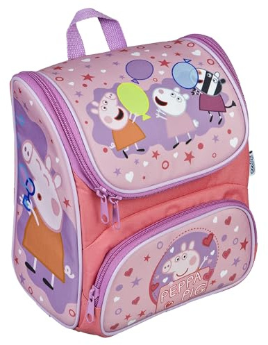 Scooli - CUTIE dagis ryggsäck - huvudfack och framficka - vadderade axelremmar och rygg - perfekt för barn från 3 år - Volym på ca 6 liter, peppa gris, 24x22x16 cm