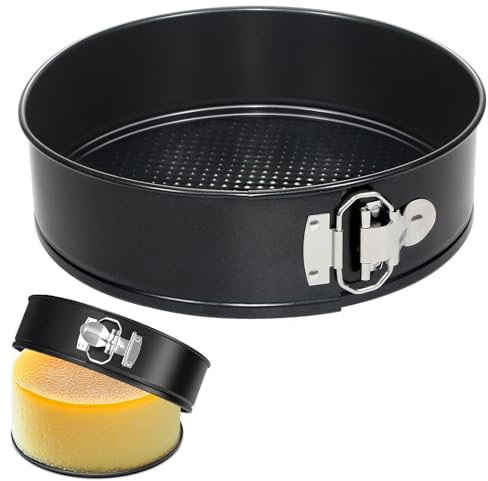 BFGLLY 18CM Non-Stick Spring Form Cake Tin, Round Cake pan with Loose Base Carbon Steel Cake Tins for Easy Release, Fridge and Freezer Safe, 7 inch (7inch/18cm)