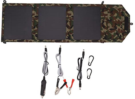 Panneau solaire pliable, chargeur solaire portable 30W double port USB port à la voiture solaire Chargeur solaire Chargeur de téléphone pour l'automobile 12V
