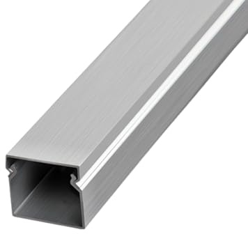 Cooalinar Goulotte CarréE,Goulotte Passe Cable Sol,Cache Fil Electrique,Cache-CâBle Auto-AdhéSif,Goulotte Electrique Exterieur,Goulotte Passe Cable en Alliage D'Aluminium,Protéger Les câbles