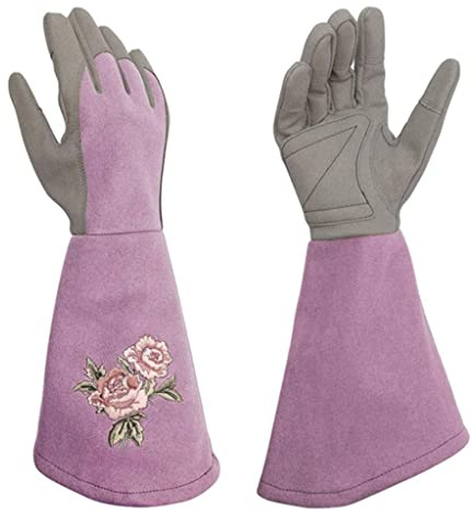 VDLLQYN, Guantes de jardinería Resistentes for Hombre y Mujer | Guantes de Trabajo Resistentes a Las Espinas for podar y Plantar | Ideales for Rosales y Cactus ，Cubre Manillar Moto(Purple,M)